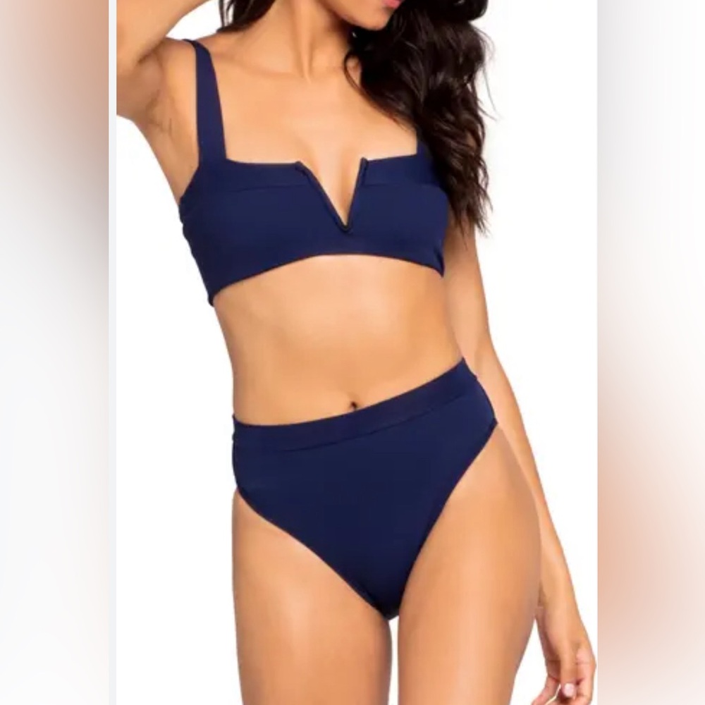 L*Space ribbed dark blue bikini
